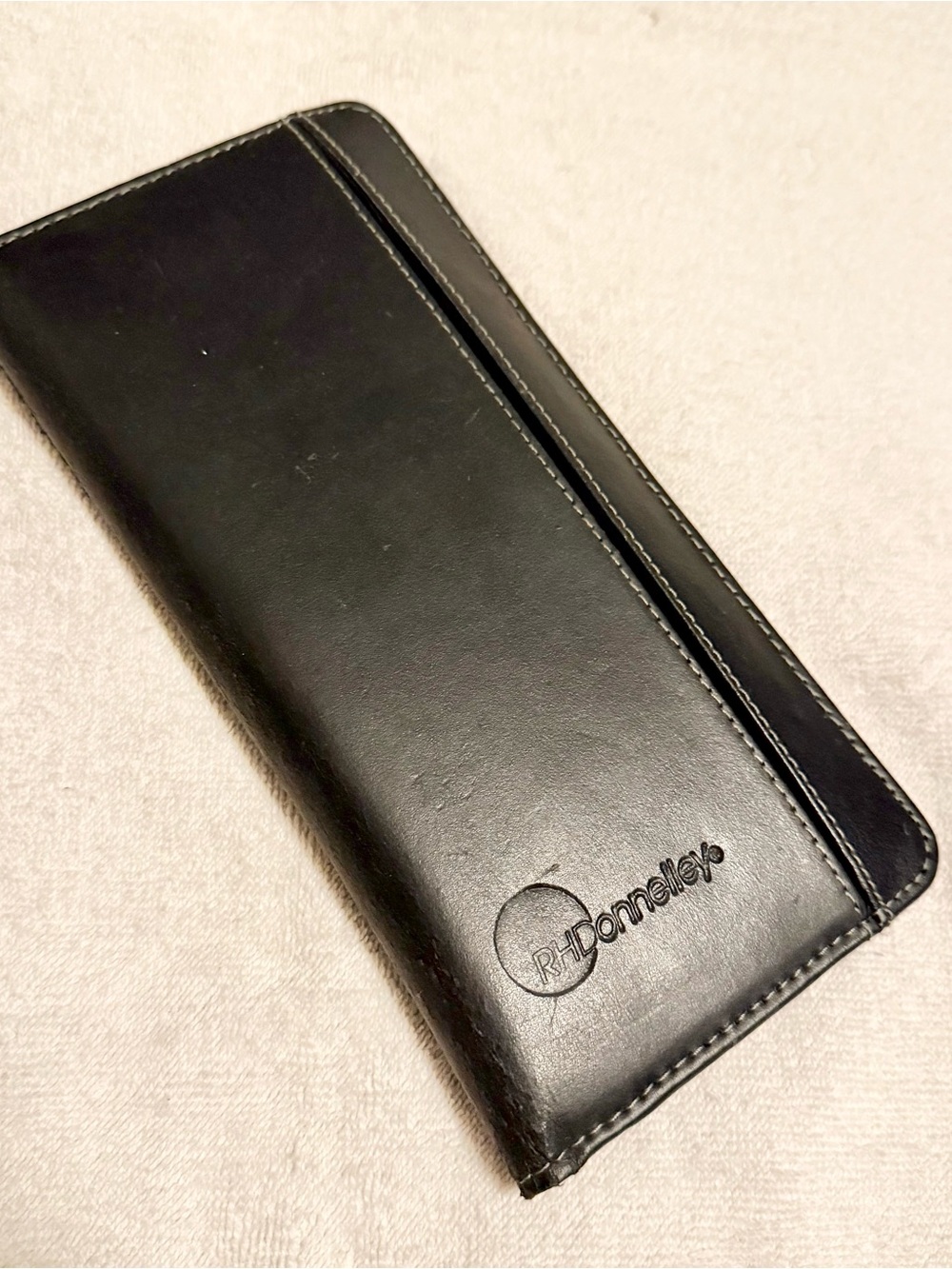 Vintage RH Donnelley Long Wallet / Checkbook Cover – Black